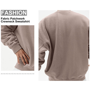 Drop Shoulder Breathable Clothing Men's Sweatshirt Basic Cotton Blended Sweatshirts Custom Made Thick Fleece In Multi Colors - Product Image 2