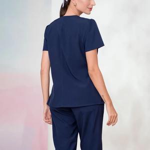 Uniformes Médicos Unisex para Mujer, Conjuntos de Uniformes de Hospital, Lisos, Coloridos, Cuello en Y, Manga Larga, Tejido de Poliéster/Rayón, OEM - Product Image 3