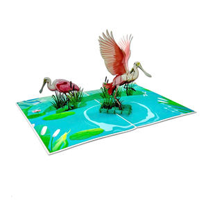 Carte pop-up 3D personnalisée faite à la main avec un cormoran de Floride, 150x200mm, papier artistique, Saint-Valentin, Thanksgiving, artisanat en papier, best-seller - Product Image 4