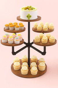 Three Tier Unique Style Wooden <b>Cake</b> <b>Stand</b> For Chocolate <b>Cake</b> Pastry And Dessert Display At Events And Buffets From India - Product Image 4