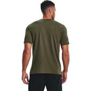 T-shirt en coton vert olive à manches courtes pour homme, coupe classique, col rond, tricoté, couleur unie, respirant, 180g, design vierge - Product Image 4