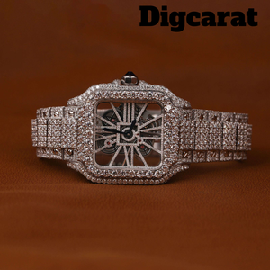 Reloj de Pulsera de Cuarzo de Acero Inoxidable con Diamantes de Moissanita para Hombre, de Lujo, con Incrustaciones, Ideal para Fiestas y Uso Diario, ¡Gran Oferta! - Product Image 1