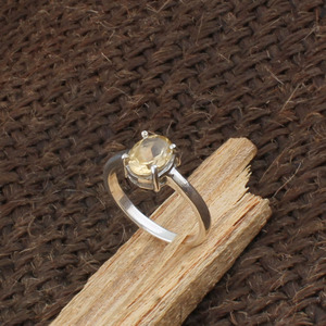 Wholesale Shree Jaipur <b>Silver</b> SJSM-4319 Classic Bezel Setting Sterling <b>Silver</b> Oval Faceted <b>Dainty</b> Band <b>Ring</b> Unisex Wedding - Product Image 3
