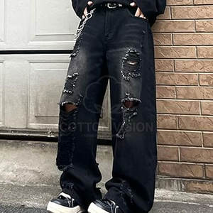 Nouveau design, jeans baggy pour hommes, meilleur prix, jeans baggy pour hommes pour streetwear adulte, pantalons pour hommes - Product Image 4