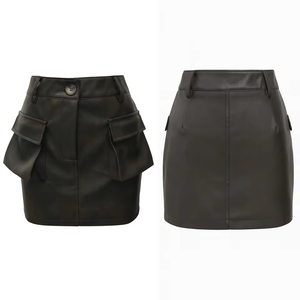 Nueva Llegada: Faldas de Cuero Genuino para Mujer, Cintura Alta y Estilo Casual, Faldas de Cuero a la Moda y Sensuales - Product Image 4