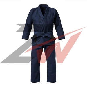 Kimono Deportivo Unisex Personalizado para Entrenamiento de Gi BJJ MMA, Kimono Deportivo Unisex Resistente con Logotipo Termotransferible en la Parte Delantera, Teñido Liso - Product Image 6
