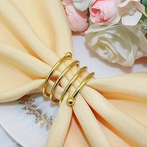 Anneaux de serviette de luxe dorés en gros, boucles métalliques pour serviettes, supports pour organisateurs d'événements et réunions familiales - Product Image 3