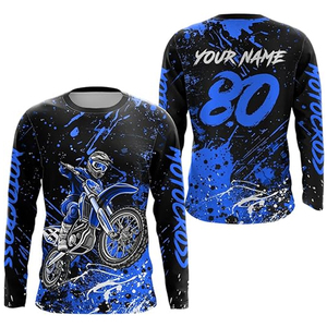 Maillot de motocross personnalisé MX Dirt Bike, respirant, en mesh, pour VTT, descente, cyclisme, polyester/nylon, unisexe, manches longues - Product Image 1