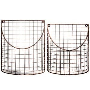Rustic Metal Wire <b>Storage</b> <b>Basket</b> with Wheels for Multifunctional Use in Bathroom or Bedroom Organization - Product Image 4