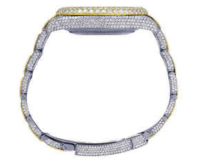 Montre BOJ R.O.L.E.X.026 pour homme, chiffres arabes, entièrement sertie de moissanite, luxe, mode, quartz analogique, acier, 41 mm, 3 ATM, résistante à l'eau, style hip-hop - Product Image 5