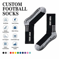 Chaussettes de football personnalisées à forte valeur ajoutée Chaussettes à prise en main d'usine Chaussettes antidérapantes