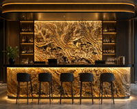 Panneau mural 3D en marbre moderne gris argenté, surface décorative intérieure, design minimaliste pour la maison, le bureau, utilisation en intérieur