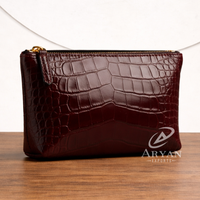 Trousse de Toilette en Cuir Gaufré Croco, Sac Cosmétique de Voyage, Organisateur à Fermeture Éclair, Pochette en Cuir Premium, Vente en Gros, Trousse de Toilette Unisexe Personnalisée