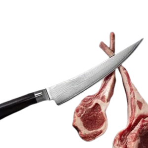 Couteau à désosser et à fileter de 6 pouces en acier Damas, lame incurvée, couteau de cuisine pour la découpe de la viande et du poisson, avec manche ergonomique noir pour chef - Product Image 3