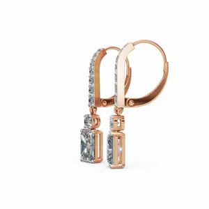 Aros de Diamantes Cultivados en Laboratorio, Redondos y Radiantes, Estilo Forever, 18 Piezas, Oro Rosa, Joyería Moderna para Mujer, Certificación IGI - Product Image 3