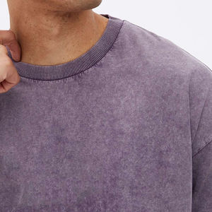 Camisetas Oversize Vintage con Lavado Ácido para Hombre al por Mayor, Camisetas con Lavado Ácido de Corte Regular para Hombre con Logotipo Personalizado para Venta en Línea - Product Image 3