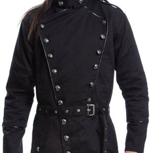 Manteau long de costume pour homme de qualité supérieure, style gothique noir, en cuir PU durable, 2026 - Product Image 3