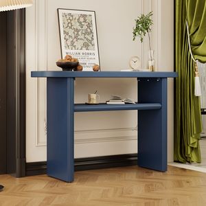 Elegante Consolle Minimalista con Bordi Arrotondati e Ripiano Robusto per Ingresso o Soggiorno - Product Image 3