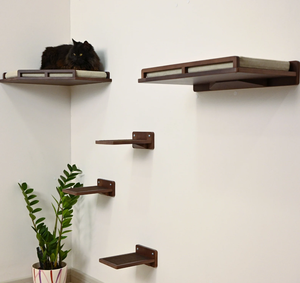 Cama y escalones para gatos, estantes para gatos para pared, estantería de pared para gatos, muebles de pared para gatos, cama de pared para gatos, escalones de pared para gatos, madera pura - Product Image 3