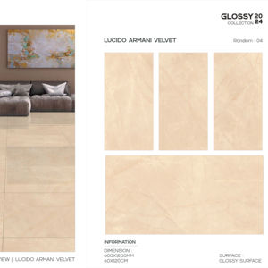 Azulejo de Porcelana Brillante de Lujo de Alta Calidad, 600x1200, Formato Grande, Superficie Pulida, para Paredes y Pisos, Uso en Interiores y Exteriores - Product Image 1