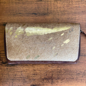 Western Hair on Metallic Genuine Leather Flap Wallets para mujer Western Cowhide Credit Card Wallet Trending Luxury Phone Clutch - Product Image 2