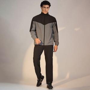Custom Logo Men Winter Tracksuit Set Polyester Spandex 2 Piece <b>Zip</b> Jacket Jogger Pants Sportswear - Product Image 3