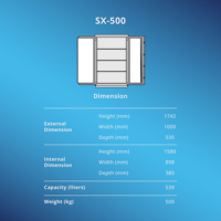 Brankas Tahan Api Pintu Ganda 4 Brankas Pemerintah Anti Api Baja Ukuran Besar dengan Sistem Rak yang Dapat Disesuaikan SX-500