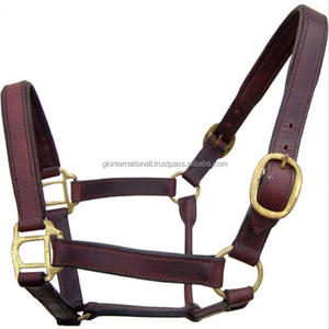 Licou de cheval robuste en cuir marron de qualité supérieure avec rembourrage doux cousu et boucle et anneaux en laiton lourd dans toutes les tailles personnalisées - Product Image 5