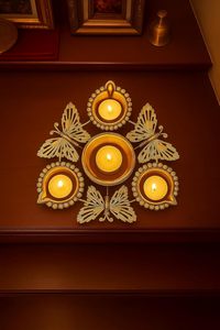 Peacock Decorative Urli Bowl Handcrafted <b>Floating</b> Flower T Light <b>Candle</b> Metal Urli for Home - Product Image 4