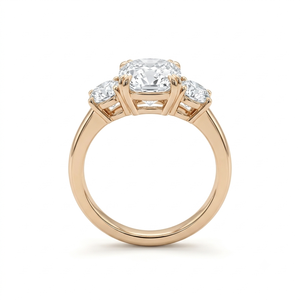 Anillo Romántico con Halo de Diamantes Cultivados en Laboratorio, Corte Redondo, en Oro Rosa, Diamantes de Color Fantasía, Joyería Fina de Lujo - Product Image 4