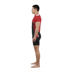 Maillot de sport athlétique personnalisé pour homme en poly-spandex à manches courtes, coupe ajustée, anti-humidité, pour équipe universitaire, OEM - Product Image 3