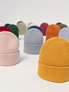Beach Wear Unisex Knit Beanie Winter Hat Red Solid Color Ribbed Cuff Hand Knitted Casual <b>Style</b> for Adults 56-58CM <b>Head</b> Circumfer - Product Image 2