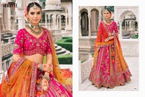 Indian Bridal Wear Velvet Collections for Bride with Zarkhan Work by Fabzone Model FZBELLA - Product Image 1