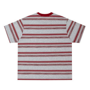 Camiseta a Rayas de Algodón Grueso Sublimado Transpirable al por Mayor, Tejido Duradero, Estilo Retro, Tops para Hombre - Product Image 5