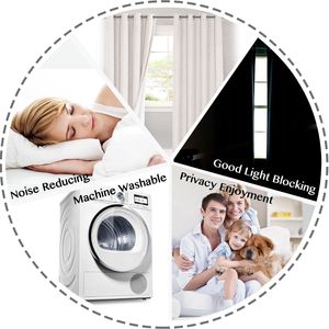 Rideaux occultants à œillets 100 % occultants en faux lin, imprimé uni ivoire, avec cantonnières occultantes - Catégorie de produit : Rideaux et cantonnières - Product Image 3