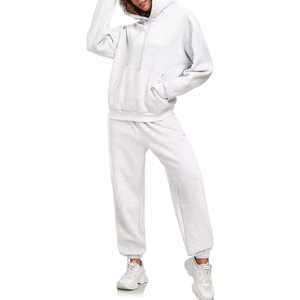 Conjunto deportivo de 2 piezas para hombre, 100% algodón grueso, informal, con bordados y parches, lavado ácido. - Product Image 2