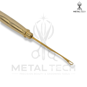 Gold Metal Handle Hair Extension Loop <b>Threader</b> Latch Hook Pulling <b>Needle</b> Professional Salon Weaving Micro Ring Fitting Tool - Product Image 6