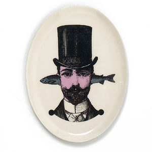 Plateau à bibelots ovale moderne en métal de haute qualité Aristofish 10x10cm, émail transparent, multifonctionnel, suspendable et mobile, pour Ramadan et mariage - Product Image 1