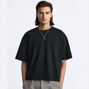 T-shirt uni surdimensionné personnalisé pour homme, style streetwear décontracté, 100% coton jersey, manches courtes, coupe ample, été, confortable, style tendance - Product Image 1