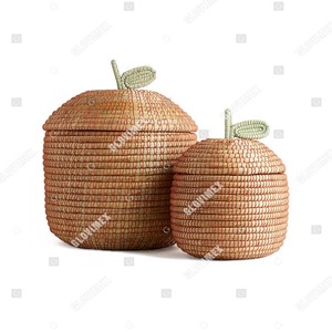 Panier de rangement rond en jonc de mer Vietrustic, design multifonctionnel, matériau écologique pour le rangement du linge - Product Image 2