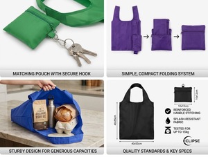 Foldable Shopping Bag Perfect for shopping Easy Holding Small pouch features a hook Shopping Bags - Product Image 6