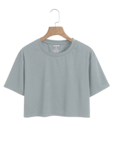 Camiseta Corta de Algodón para Mujer, Manga Corta, Cuello Redondo, Estampada, Informal, Estilo Urbano, Camiseta de Verano - Product Image 4