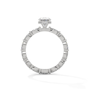 Anillo de Compromiso con Moissanita de Corte Ovalado, Oro Sólido de 18K, Engaste de Puntas, Joyería Clásica para Mujer - Product Image 2