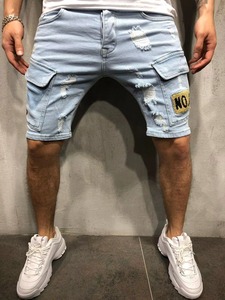 Shorts de Mezclilla para Hombre, Bordados, Rectos, de Alta Calidad, Estilo Urbano, Casuales, Ecológicos, de Secado Rápido, Colores Personalizados, MOQ Bajo, Venta al Por Mayor OEM - Product Image 2