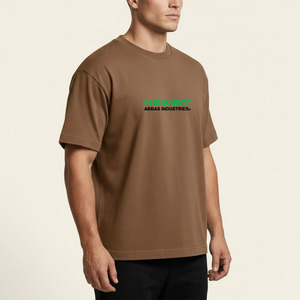 เสื้อยืดโอเวอร์ไซส์ทรงหลวมคุณภาพสูงสำหรับผู้ชาย ผ้าคอตตอนหนานุ่ม สไตล์สตรีทแวร์ - Product Image 1