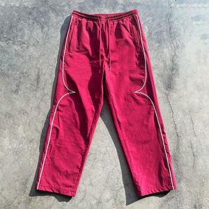 Custom Streetwear Baggy Windbreaker Pants Unisex Contrast Piping Tracksuit Bottoms <b>Waterproof</b> Techwear Joggers for Men Women - Product Image 2
