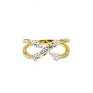 Unisex Infinity Moissanite <b>Ring</b> Round Brilliant Cut Prong Setting 925 Silver Gold Plated Hiphop Style - Product Image 3