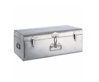 Boîte de rangement en métal jaune de haute qualité, rectangulaire, avec couvercle à charnières, 1 couche, pour articles divers, coffre de rangement d'angle