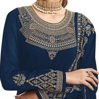 Robe de soirée pour femme, nouvelle collection, best-seller, élégante, écologique, taille naturelle, style pakistanais traditionnel, avec dentelle, 100% coton