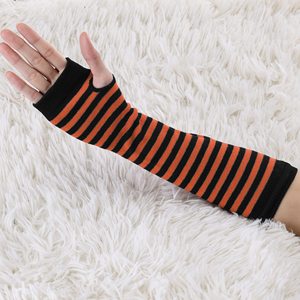 Striped Arm Sleeves Orange Black Knitted Unisex Adult Sweat-Wicking Cycling Arm Sleeve <b>for</b> Cycling, <b>Driving</b> & Summer Wear - Product Image 3